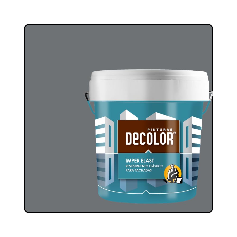 PINTURAS DECOLOR Revestimiento Impermeabilizante Elástico. IMPER-ELAST GRIS OSCURO. 4 LT
