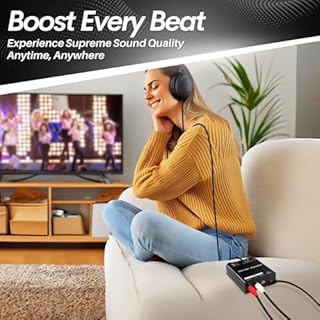 TNP Portable Headphones Amplifier Stereo Headphone Earphone Amp Volume Control Audio Booster with RCA Input 3.5mm 6.3mm Output Jack & Power Switch