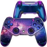 HEXGAMING NEW SPIKE 2 Back Buttons & Interchangeable Thumbsticks & Triggers Stop Compatible with ps4 Pro Controller with Paddles - Galaxy Purple Bule