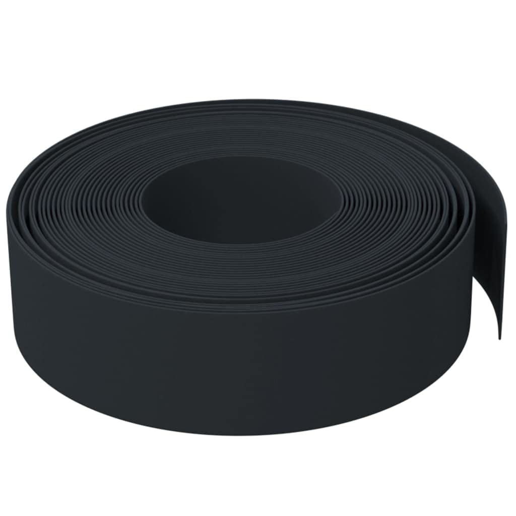 Krawędzie trawnika, 2 sztuki, czarne, długość 10 m, wysokość 15 cm, polietylen, elastyczne obramowanie grządki, krawędź koszenia, palisada do ogrodu, ogranicznik ścieżki, obrzeża podwórza