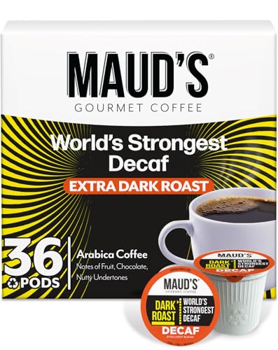 Maud's World's Strongest Decaf Dark Roast Coffee Pods, 36 ct,