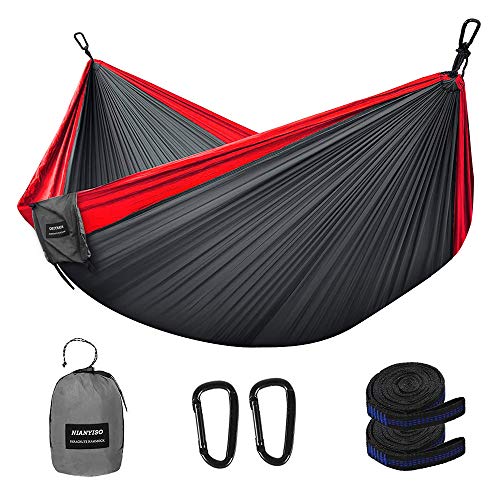 NIANYISO Camping Hammock Portable Lightweight Double Hammock with Parachute Nylon for Hiking Backyard