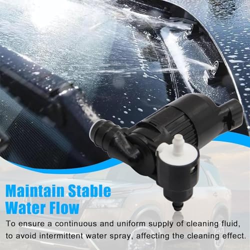 Image of SecosAutoparts Windshield Washer Pump 28920-3JA0A 289203JA0A 289103JA0B Compatible with Nissan Pathfinder 2013-2019, Fit for Infiniti QX60 JX35 2013-2021, 2-Pin Twin Outlet, Replace PUM812071 1WP0001