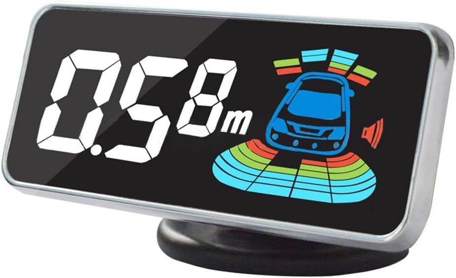 Car Reverse Backup Radar System Parking Sensor Kit, Alarm Buzzer and Voice Reminder Auto Rear Alert LED Display, Safe Driving Monitor System, with 8 Sensors