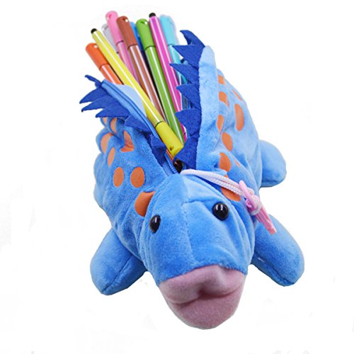 Image of Minache Women Animal Dinosaur Plush Stationery Pouch Pen Pencil Case Ladies Cosmetic Bag