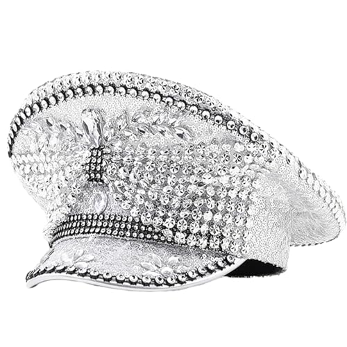Chapeau de capitaine de mariée coloré avec nœud pour soirée et scène