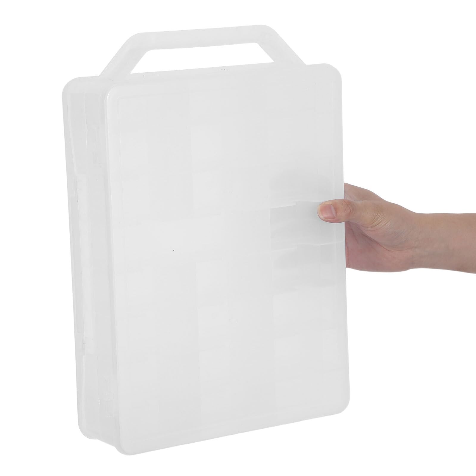 Scatola Portaoggetti Organizer Leggero in Plastica Trasparente Doppio Strato 46 Scomparti per Accessori Piccoli e Attrezzi da Pesca per Casa e Ufficio