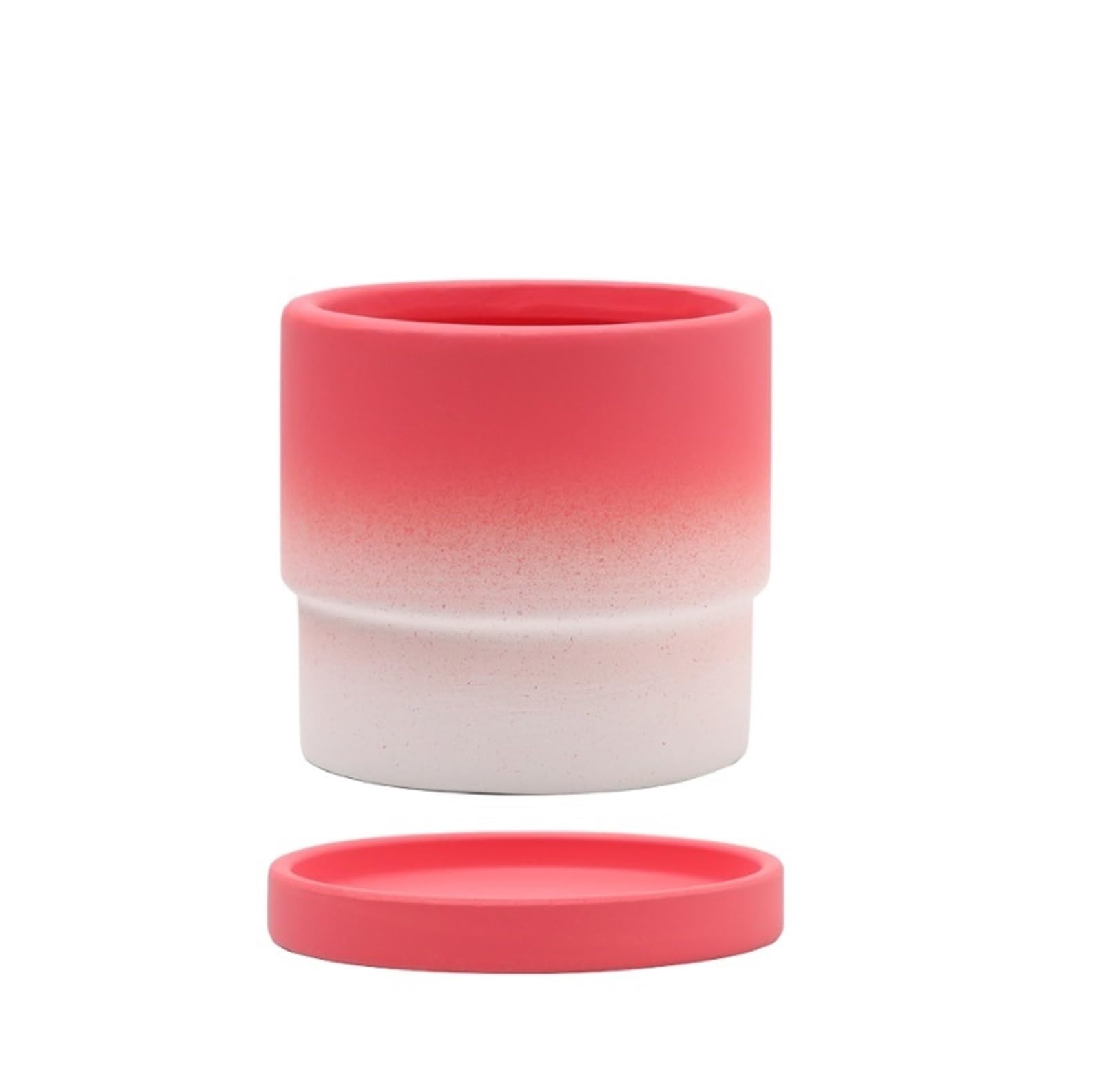 JUAKSQZYI Modern Flower Pots with Drainage Holes and Tray Ceramic Plant Pots for Decorate Home Indoor and Outdoor(Rojo)