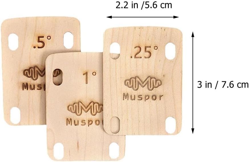 Toyvian 3Pcs Maple Wood Guitar Neck Shims Gaskets for Electric Bass Guitar Neck Plate Replacement Easy Install Adjustment Accessories