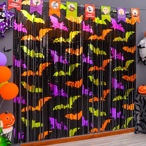 Mega-L Halloween Party Decorations 2 Pack Green Orange Purple Bat...
