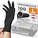 Produktbild ISC Hygiene & Safety Nitrilhandschuhe L, Einweghandschuhe, Einmalhandschuhe, Kochhandschuhe Lebensmittel - puderfrei non latex latexfrei - Gummihandschuhe Einweg - Large schwarz