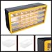 30-Drawer Plastic Small Parts Organizer - Desktop or Wall Storage Drawers for Organizing Hardware, Crafts, Garage, or Classroom by Stalwart (Yellow)