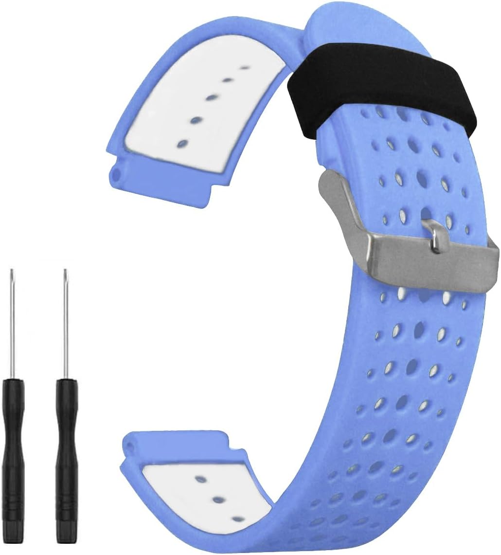 Watch Band for Garmin Approach S20/S5/S6, Forerunner 220/230/235/620/630/735XT, Soft Silicone Band Replacement Strap for Garmin Watch