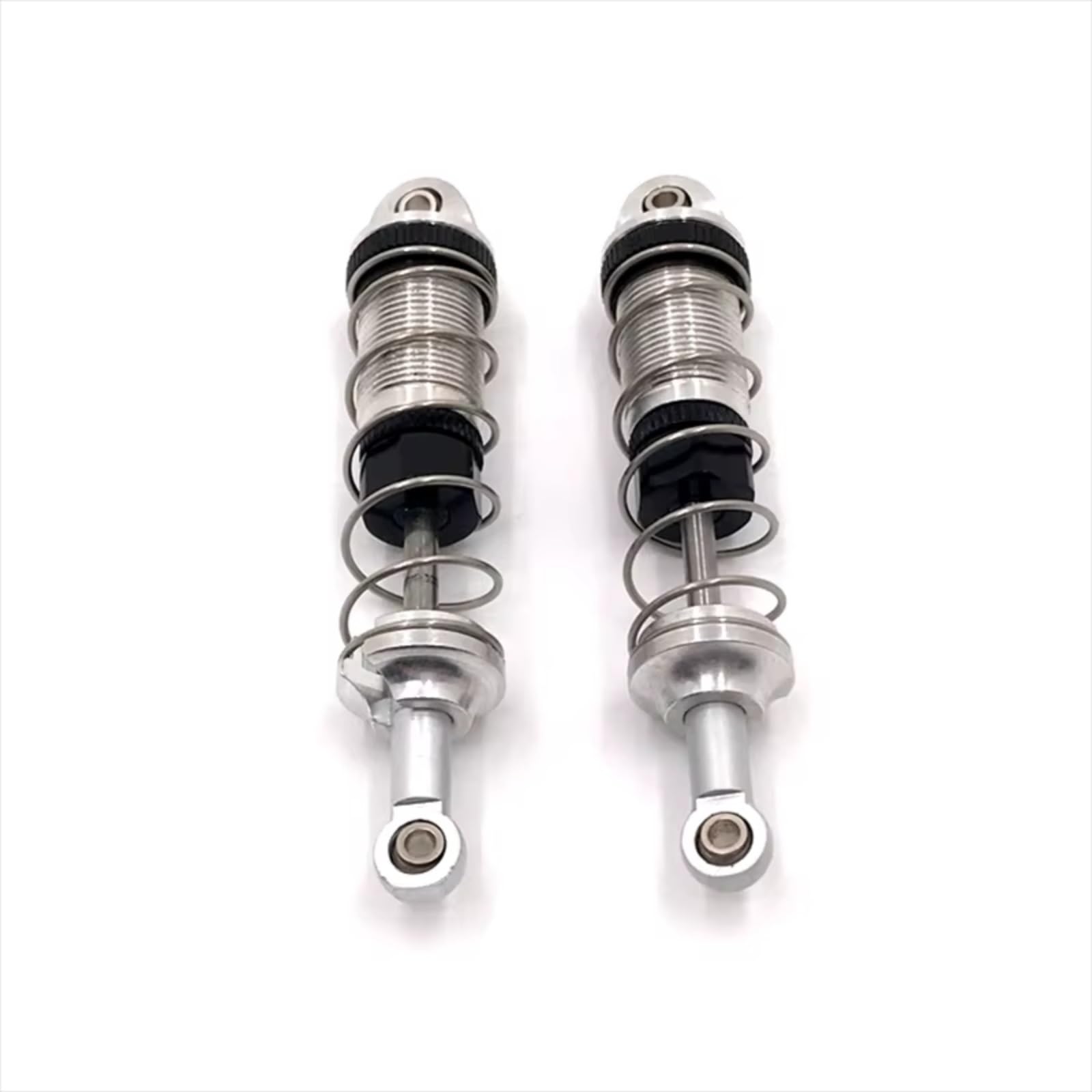 Amortyzator Rc do SCY 4WD 1/16 2 szt. Metalowe przednie i tylne zewnętrzne hydrauliczne amortyzatory do amortyzatorów sprężynowych i ulepszone akcesoria samochodowe RC (srebrny)