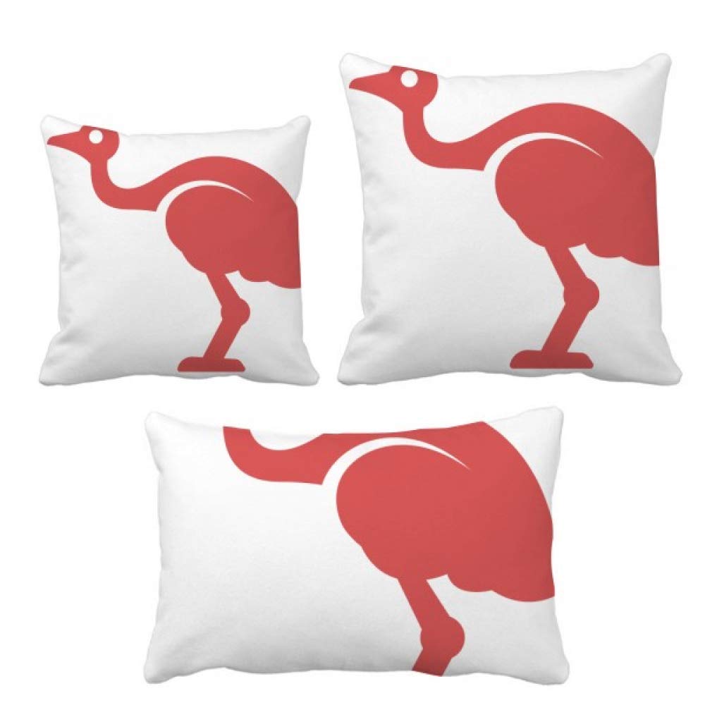 Housse de coussin autruche rétro rouge pour votre confort