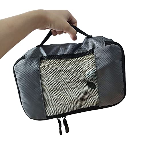 Mydio Compression Packing Cubes For Suitcases 6 Pack Luggage Organizer Travel Packing Organizers Packing Pouches For Clothes Luggage Storage Bag For Cosmetics (Grey) #TOP3