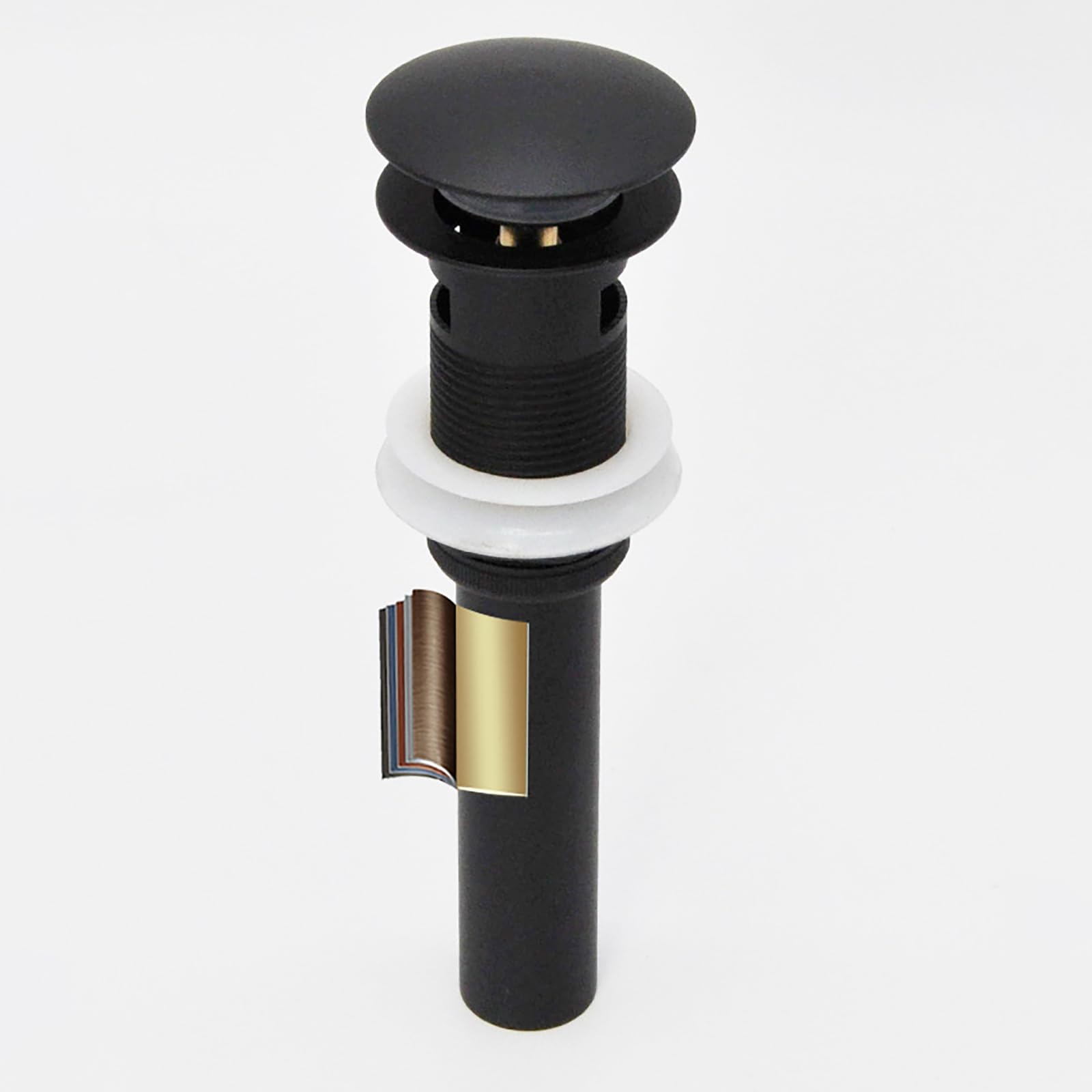 Siphon Waschbecken mit Pop Up Ablaufventil,Ablaufventil mit Überlauf,Geruchsverschluss,Höhenverstellbar Messing Abflussrohr Waschbecken,Universal Abflussrohr 1 1/4"