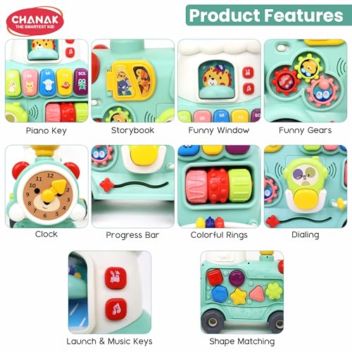 Image of Aditi Toys Mini Tiny Train Baby Walker - Ride-On Train for Kids 9+ Months, Musical Toy with Push & Pull Handle, Multi Activity Learning Walker with Gears, Animal Sounds, Sensory Play for Boys & Girls