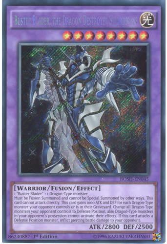 Yu-Gi-Oh Cartes à jouer : bosh-en045 1st ED Buster BLADER, le dragon Destroyer Épéiste Carte Secret Rare - (Breakers de Ombre à paupières)