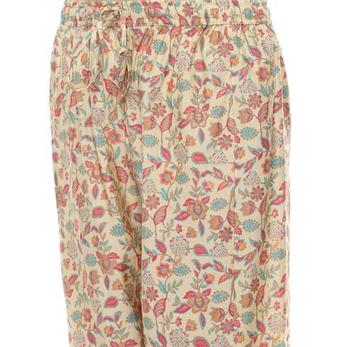 Image of Rangriti Ecru Viscose Blend Floral Printed Straight Co-ord Set For Women