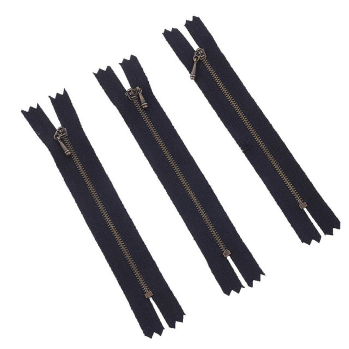 XXHNBF Zipper for Bags, Ziper Puller,Zip Fixer, Sliders Zipper,Sewing Zips,Ended Fasteners,3pcs Mini Doll Clothing DIY Handmade Zippers for Bags Scrapbooking Garment