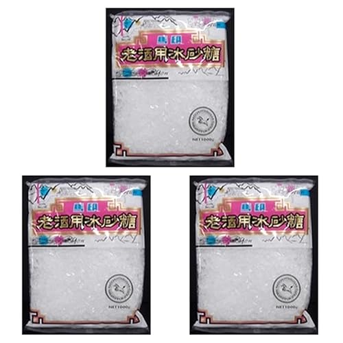ユアサフナショク 老酒用氷砂糖 1KG×3パック 常温(まとめ買い) (Vandroロゴ付包装・INDEXBOX)