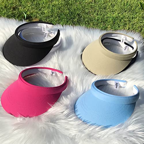 Image of 2 Pack Visor Women Men Sun Hat Clip On Visors Adjustable Sport Wide Brim Cap