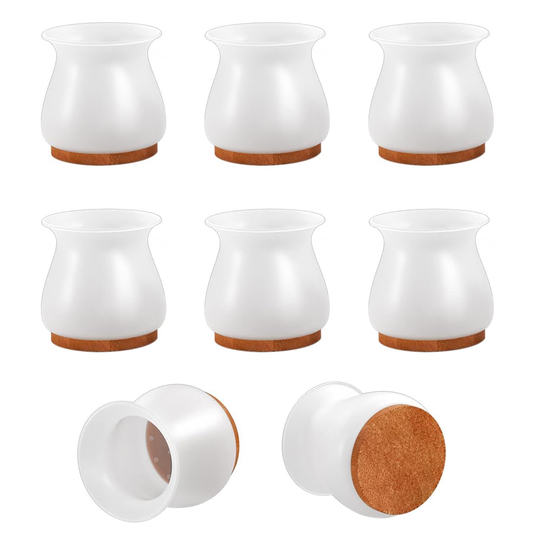 8 Pieza Protectores De Silicona para Piernas con Almohadillas De Fieltro Gris Resistentes para Eliminar El Ruido Y Los Arañazos De Las Patas Redondas De Las Sillas