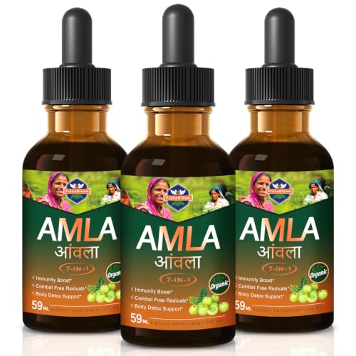 PranaBloom Amla Liquid Drops – Authentic Indian Gooseberry Extract, Easier Than Powder & Capsules, Ayurvedic Supplemnet for Immune, Energy & Daily Vitality Support - 2 oz(Pack of 3)
