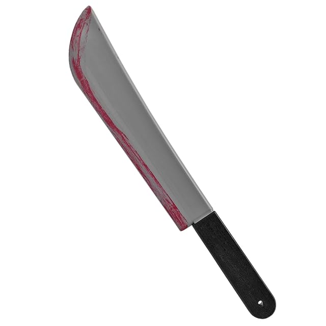 Foto 4 de 4 de AC - Pack de 4 machetes sangrientos de plástico, complemento para disfraces de asesino, criminal, carnaval…