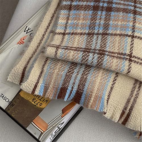 Scarf Korean Autumn And Winter Atmosphere, Warm, Soft, Niche Retro Cashmere Plaid Scarf, Long Section Shawl Men (Color : A, Size : 200 * 40Cm) #TOP1
