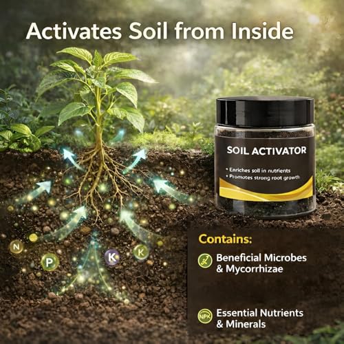 Image of Soil Activated Treasure Plant Growth Booster | Improves Soil Quality & Root Support | Suitable for Indoor & Outdoor Plants | for Pots, Gardens & Home Plants | Easy to Use 200gm (3 Unit)