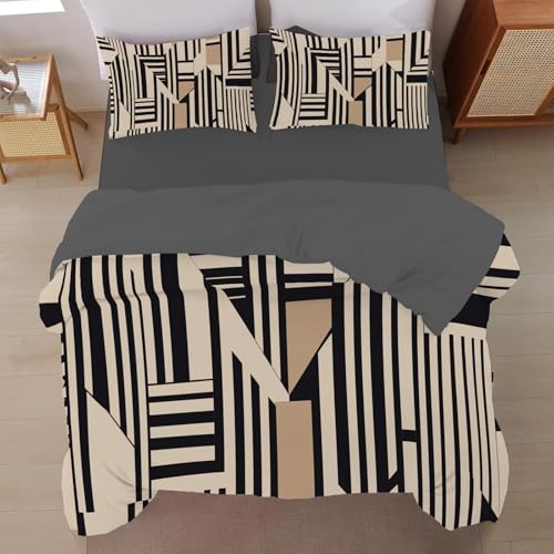 Housse de couette 240x260 cm motif géométrique et linge de lit adulte