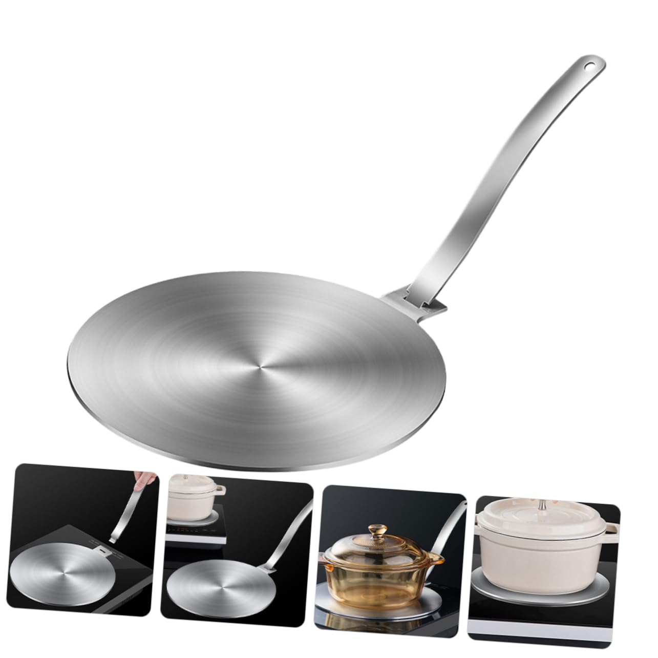 Cabilock Difusor de Calor de Cocina Manija Desmontable Adaptador de Gas Inducción Utensilio Prolongar Vida Útil de Sartenes