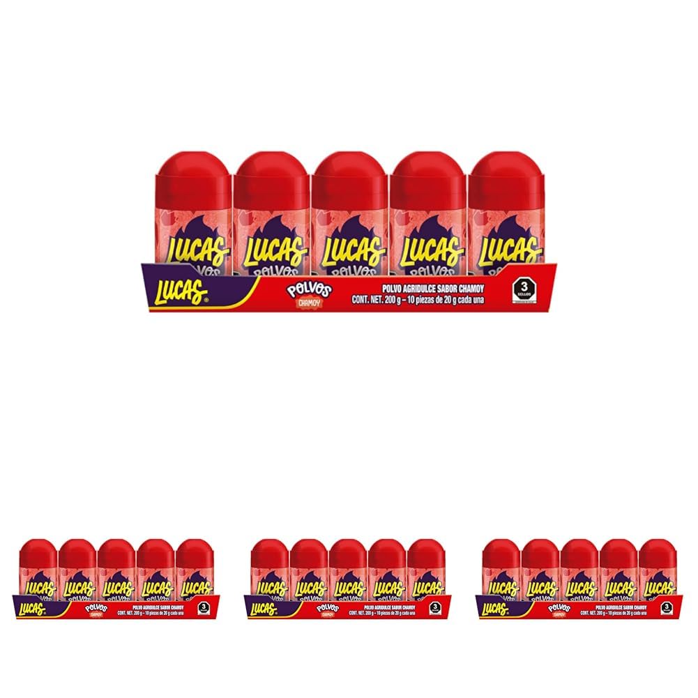 Lucas Chamoy Sweet and Sour Chamoy Flavored Powder, 0.71 Ounce (Pack of 4)