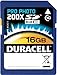 Duracell 16GB Class 10 UHS-1 U1 Prime SD HC Memory Card Up to 45MB/s [Compatible with Canon EOS Rebel T5 T5i T6 T6i 80D 6D SL1 Nikon D3300 D5500 D5600 D7200 D750 Sony Pentax Kodak Olympus Panasonic]