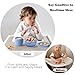 Bakpoco Kids Dinnerware Set - 6 Piese Toddler Plates and Suction Bowls Set with Kids Utensils&Cup, 2 IN 1 Stainless Steel & Silicone Baby Self Feeding Supplies, Blue