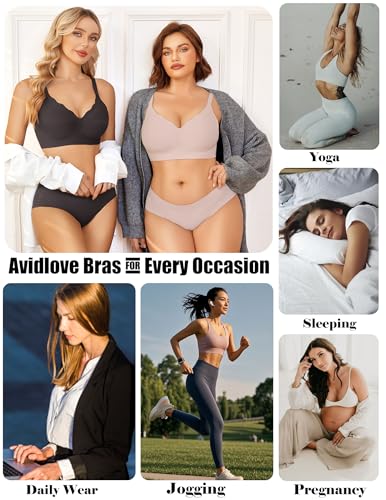 Image of Avidlove Bras for Women No Underwire Seamless Bra Comfortble Bralette Full Coverage Everyday Bras