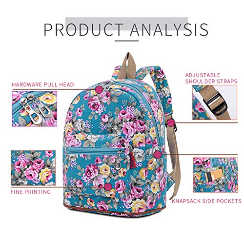 Bravo Floral BTS Small Backpack, Beautiful 12" Fashion Design Casual Daypack, All Purpose Essential Bag (Floral Blue)4