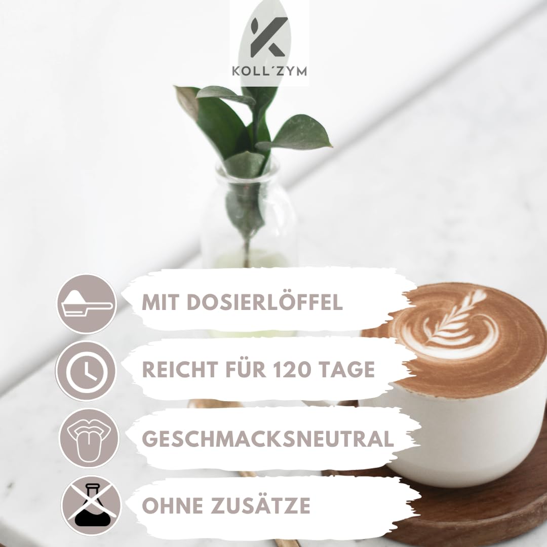 Koll`ZYM© 100% collagene polvere ad alto dosaggio [600 g] • L'originale • peptidi collagene • collagene bioattivo • non idrolizzato • insapore • Made in Germany