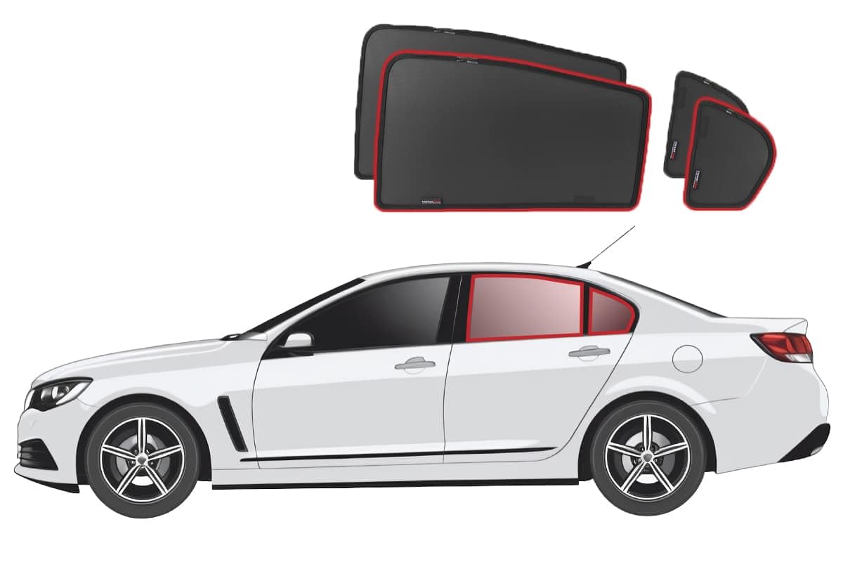 Snap Shades do osłony tylnej szyby samochodu Holden Commodore/Calais Sedan 4. generacji (VE/VF; 2006-2017)