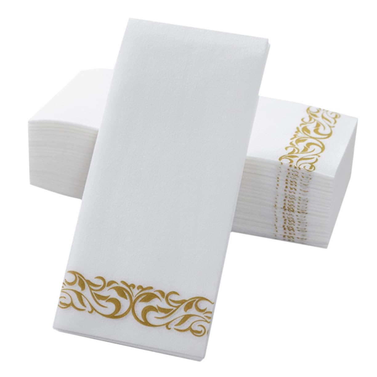 VALICLUD Servilletas Decoradas de Papel para Fiestas, 100 Piezas, Doradas, 40x30cm, Gruesas y Plegadas, para Boda y Hotel