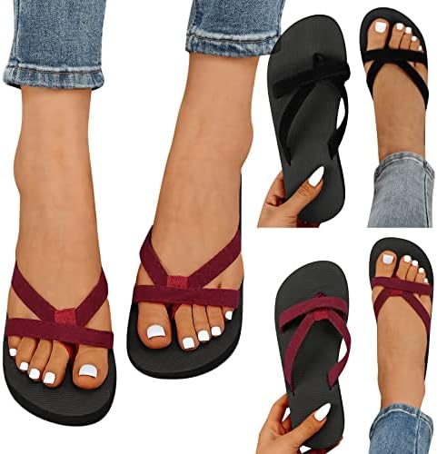 Amazon.com: Summer Sandals for Women 2023 Flat Lightweight Non Slip Flip  Flops Casual Open Toe Slides Slippers Beach Shoes Black : Sports \u0026 Outdoors