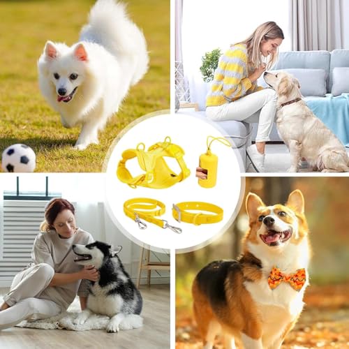 Harnais pour chiens avec collier réglable et laisse multifonction chic - 6