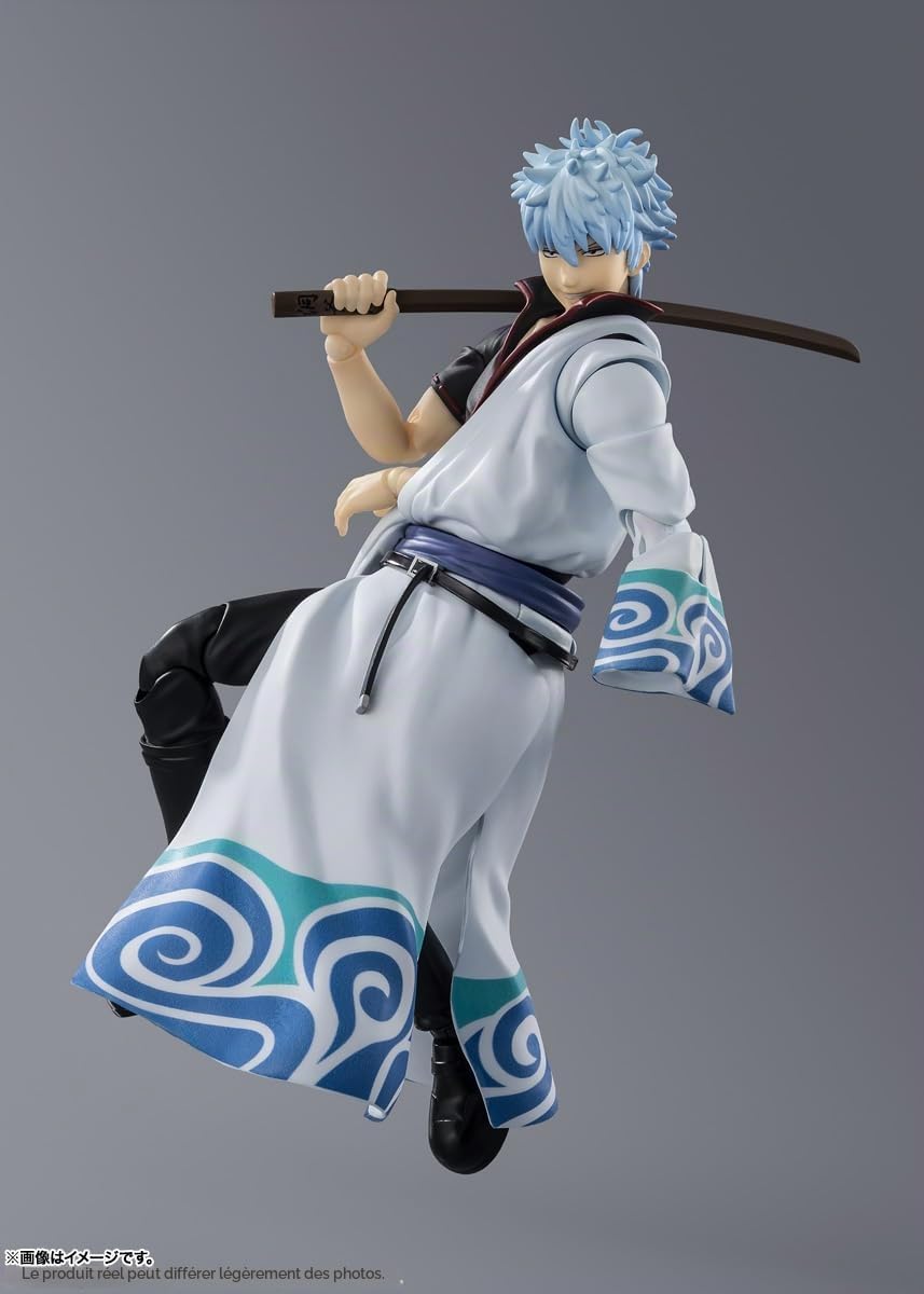 TAMASHII Nations S.H. Figuarts Gintama Gintoki Sakata Figurine pré-Peinte en PVC et ABS Env. 145 mm