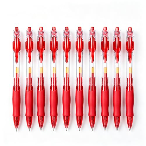 Bolígrafo gel 0.5mm, pack 10 colores (Rojo)