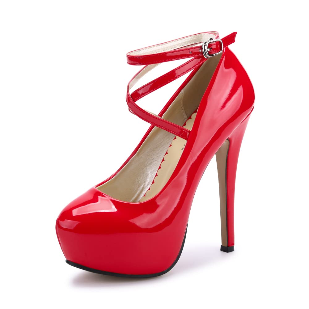 Femme Escarpins Talon Aiguille Hauteur 14cm Plateforme Epais 4cm Chaussure à Talon Stable Confortable Escarpins Mariage Soirée Club