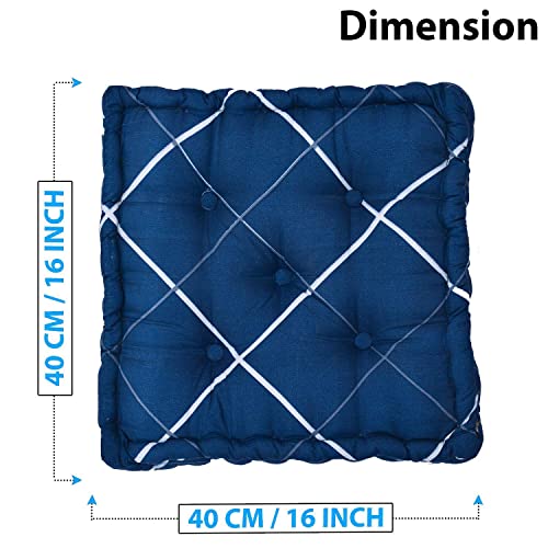 Image of Amazon Brand - Umi Chair Cushion Comfortable Thick Tufted Seat Cushion Cushion for Meditation,Floor Cushion for Sitting in Living Room, Chair Box for Indoor Seat Set of 1,16X16(Inches) (Blue)