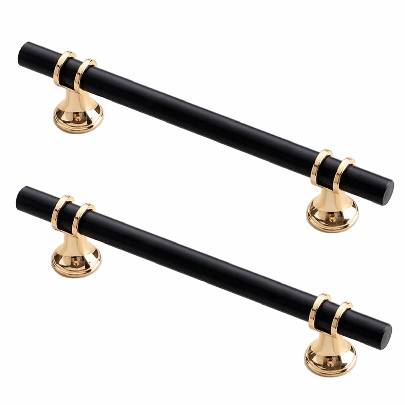 Lcanallyms Black Kitchen Cabinet Handles, 2Pcs Kitchen Cabinet Pulls, Zinc Alloy Drawer Handles Modern Furniture Hardware Knobs Door For Closet Cupboard Wardrobe(,96 Mm)