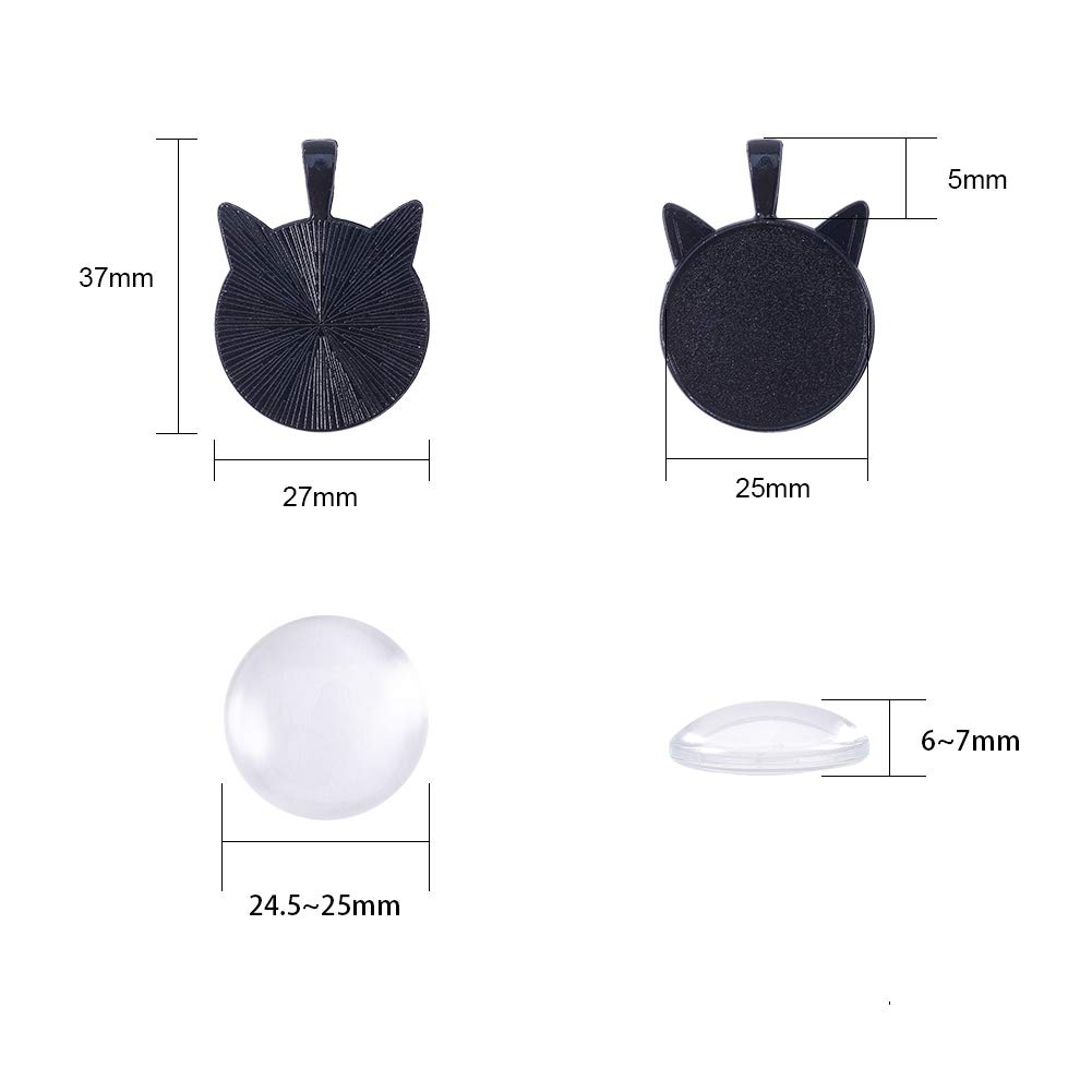 SUPVOX Cabochon Base Ovale Cabochon Ciondoli Pendenti portafoto per Gioielli Fai da Te 64 Pezzi (32 Pezzi Cabochon Base + 32 Pezzi Cabochon